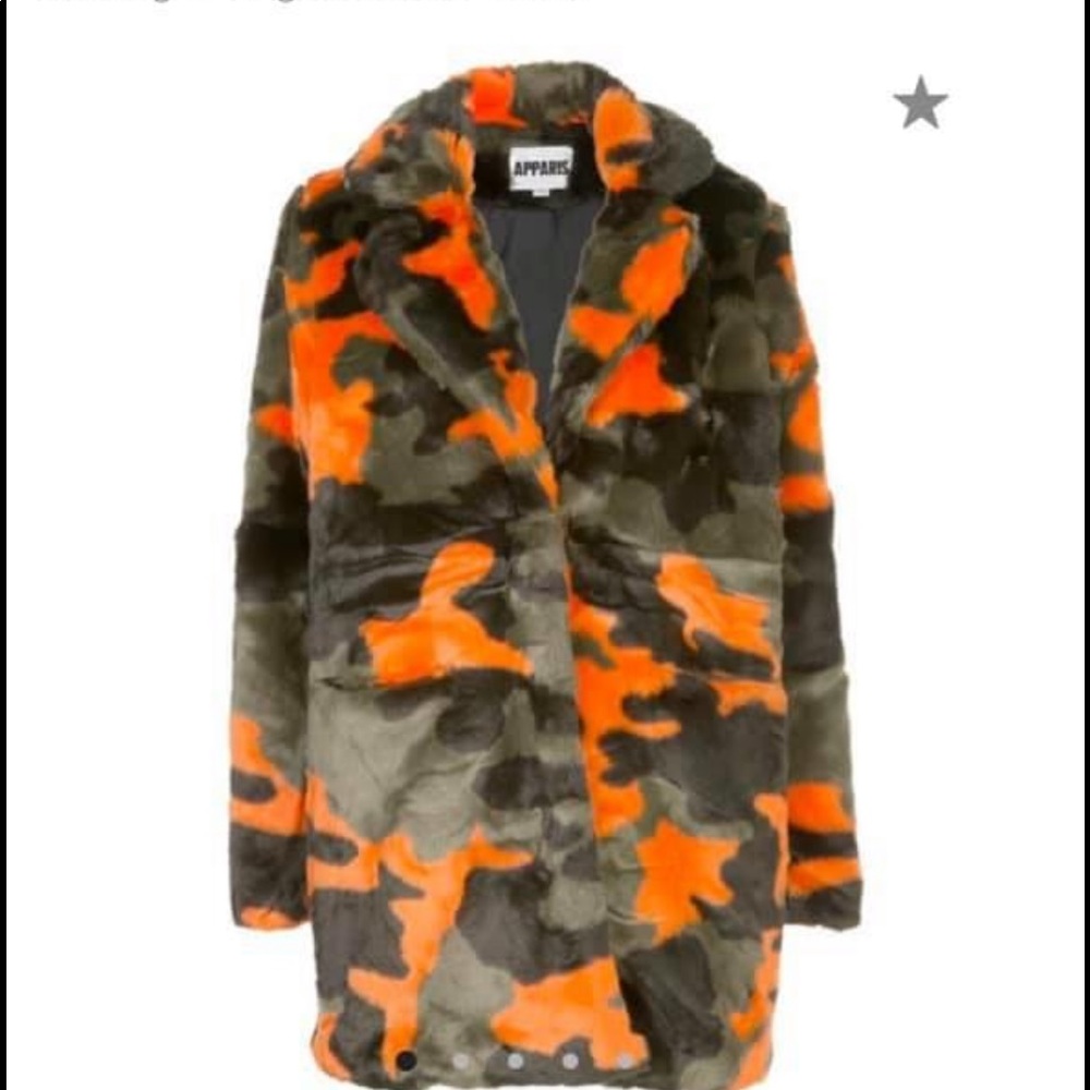 APPARIS BY ALAIA Camo Faux Fur Vegan Coat